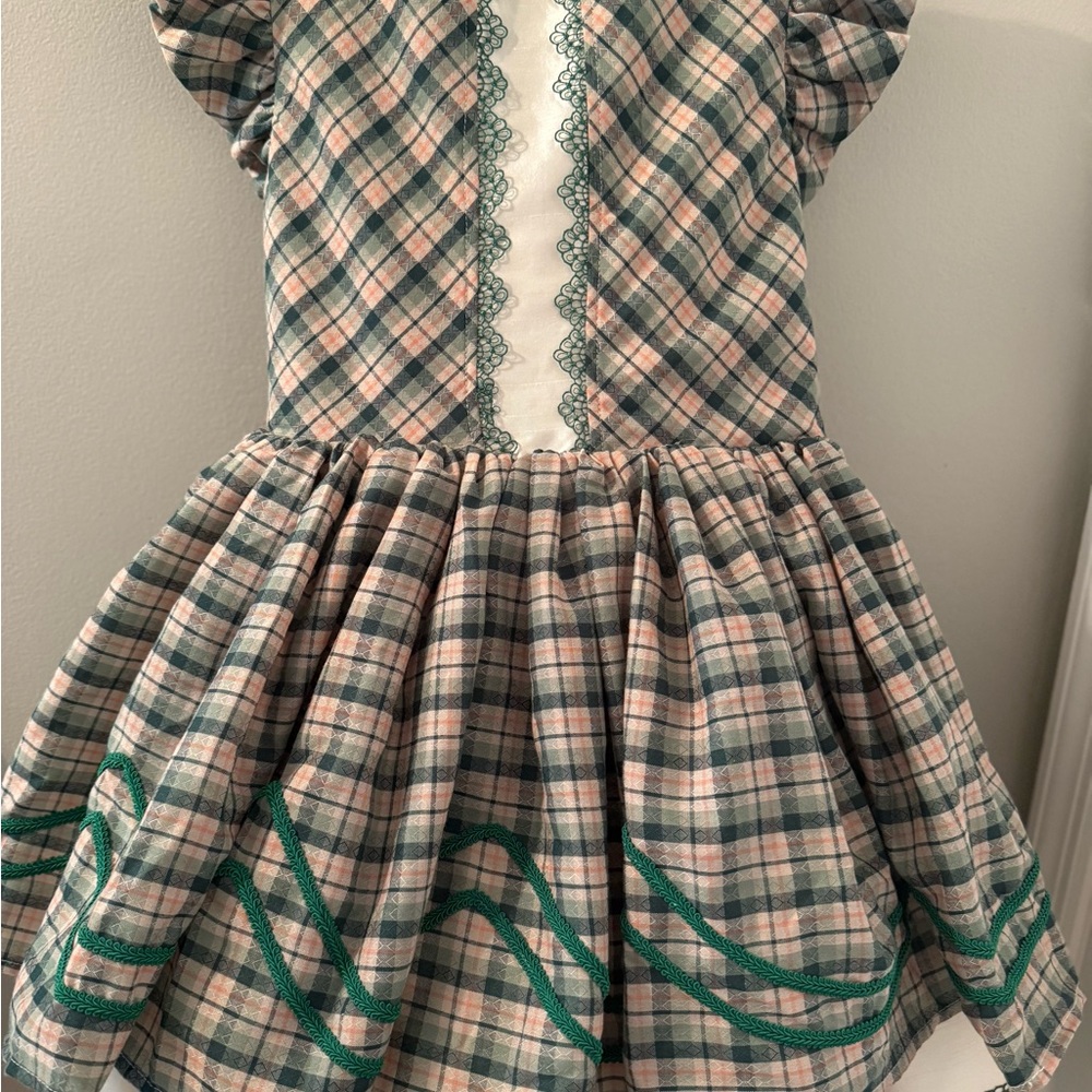 Dollcake Plaid Dress with Green Lace